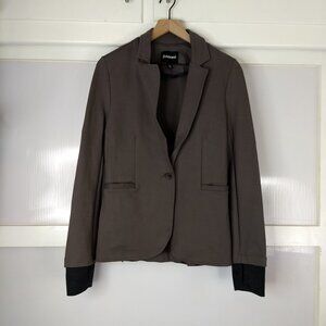 Betabrand Gray Ponte Knit Work Active Thumb Holes Blazer Jacket Stretch Medium